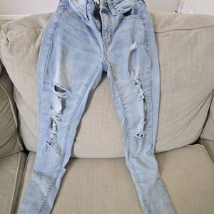 Light Blue Distressed Women's Jeans